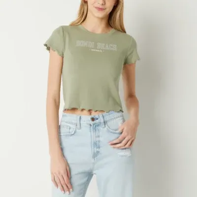 Arizona Womens Short Sleeve Crop Top Juniors