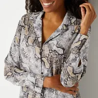 Worthington Womens Long Sleeve Camp Shirt