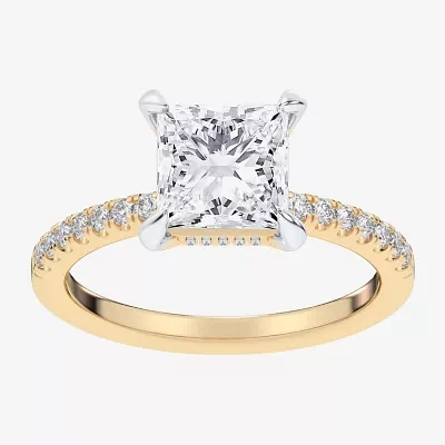 G-H / Si1-Si2) Womens 1 / CT. T.W. Lab Grown White Diamond 14K Gold Side Stone Engagement Ring