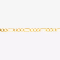 Mens 10K Yellow Gold 22" 7.5mm Hollow Figaro Chain Necklace