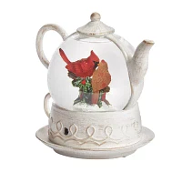 Roman 8"H Led Swirl Teapot Christmas Tabletop Decor