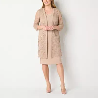 Maya Brooke Womens Embellished Jacket Dress