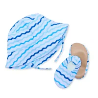 So Adorable Baby Boys Swim Shoe and Sun Hat Set