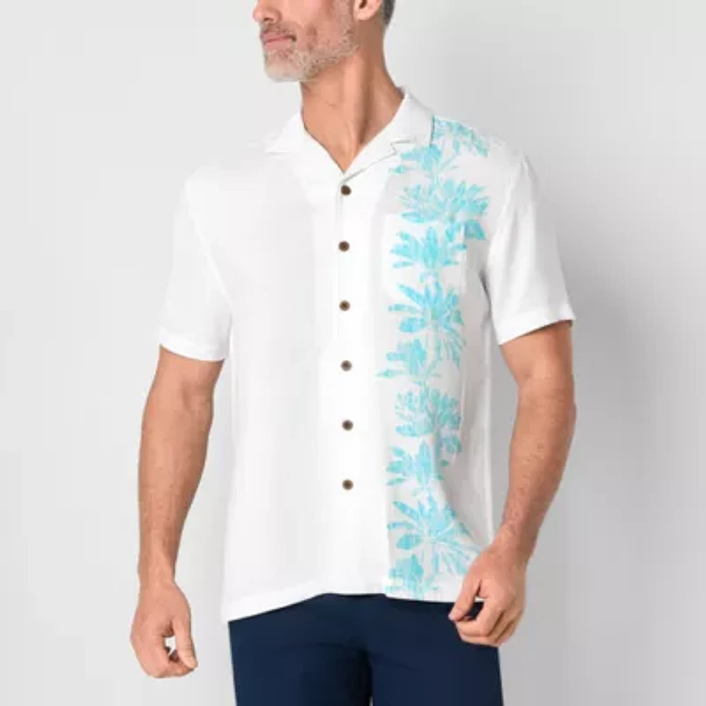 St. John's Bay Camp Mens Classic Fit Short Sleeve Button-Down Shirt