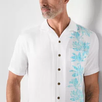 St. John's Bay Camp Mens Classic Fit Short Sleeve Button-Down Shirt