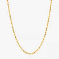 10K Gold 18 Inch Hollow Rope Chain Necklace