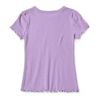 Thereabouts Little & Big Girls Rib Crew Neck Short Sleeve T-Shirt