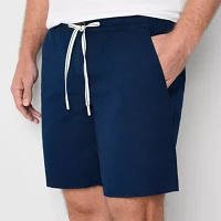 St. John's Bay Poplin 8" Mens Drawstring Waist Deck Short