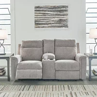 Signature Design By Ashley® Barnsana Power Reclining Loveseat with Console