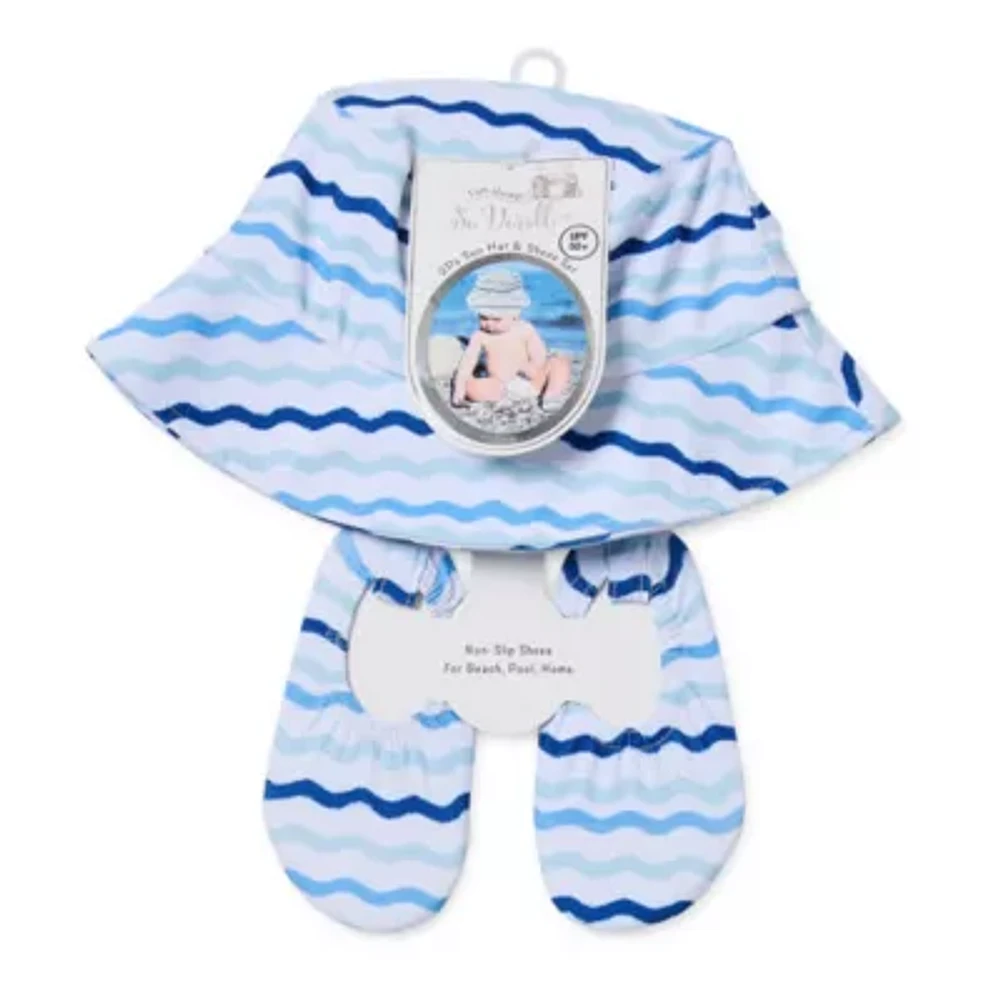 So Adorable Baby Boys Swim Shoe and Sun Hat Set