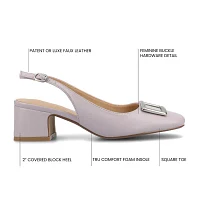 Journee Collection Womens Everlee Square Block Heel Pumps
