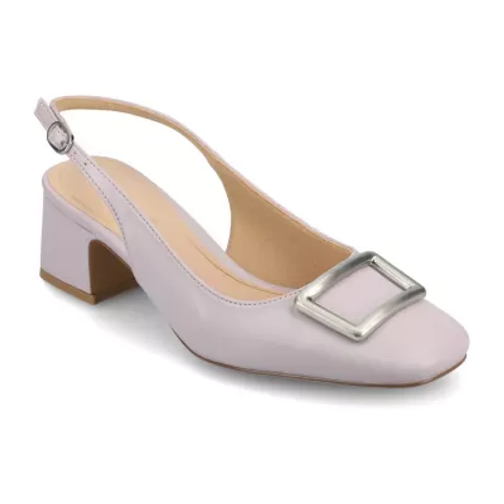 Journee Collection Womens Everlee Square Block Heel Pumps