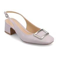 Journee Collection Womens Everlee Square Block Heel Pumps