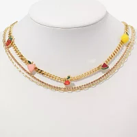 Arizona Gold Tone Fruit Necklace Set