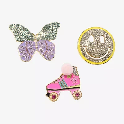 Arizona Butterfly Smiley Face & Roller Skate Crystal Pin