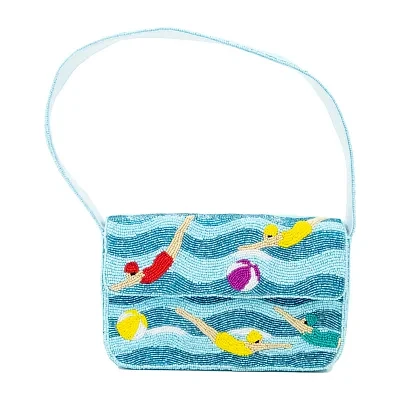 SOL and MER Beaded Baguette Shoulder Bag