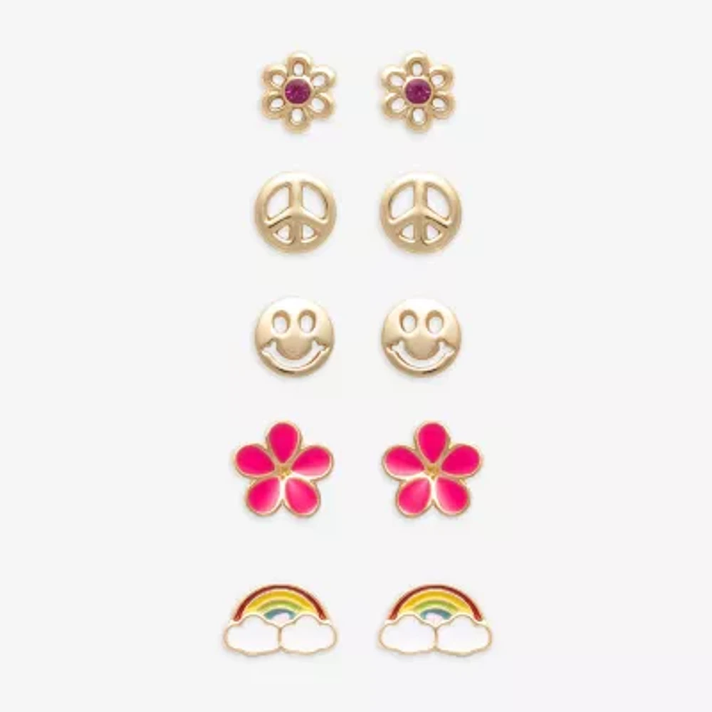 Mixit Girls Flower Hypoallergenic 3 Pair Earring Set