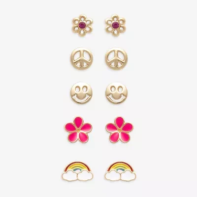 Mixit Girls Flower Hypoallergenic 3 Pair Earring Set