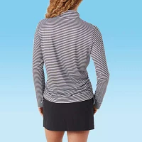 Stella Parker Striped Swimsuit Cover-Up Tops
