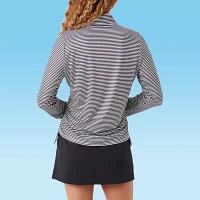 Stella Parker Striped Swimsuit Cover-Up Tops