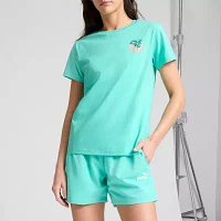 PUMA Womens Crew Neck Short Sleeve Graphic T-Shirt