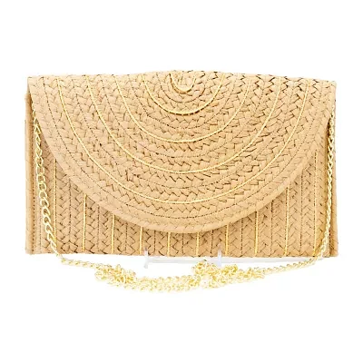 SOL and MER Straw Lurex Clutch