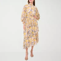 Sam And Jess Womens Long Sleeve High-Low Maxi Dress Petite