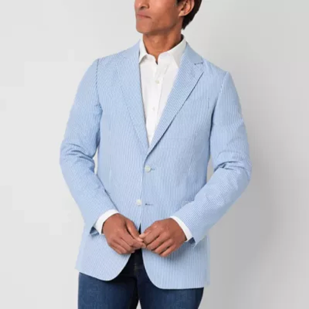Stafford Seersucker Mens Big and Tall Classic Fit Sport Coat