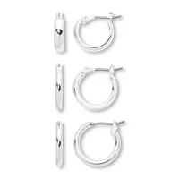 Mixit Hypoallergenic Silver-Tone 3-pr. Hoop Earring Set