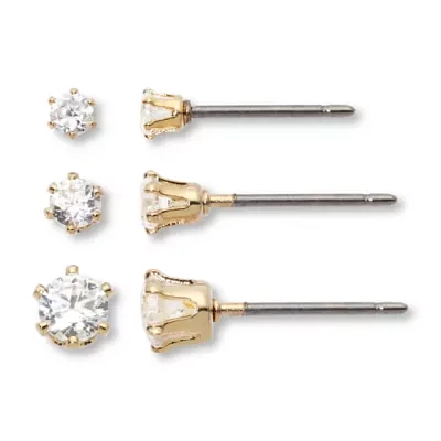 Mixit Hypoallergenic Gold Tone 3 Pair Earring Set