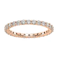 2MM 1 CT. T.W. Natural White Diamond 14K Rose Gold Eternity Wedding Band