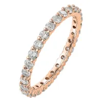 2MM 1 CT. T.W. Natural White Diamond 14K Rose Gold Eternity Wedding Band