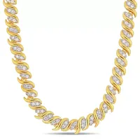 Womens 2 CT. T.W. Natural White Diamond 18K Gold Over Silver Tennis Necklaces