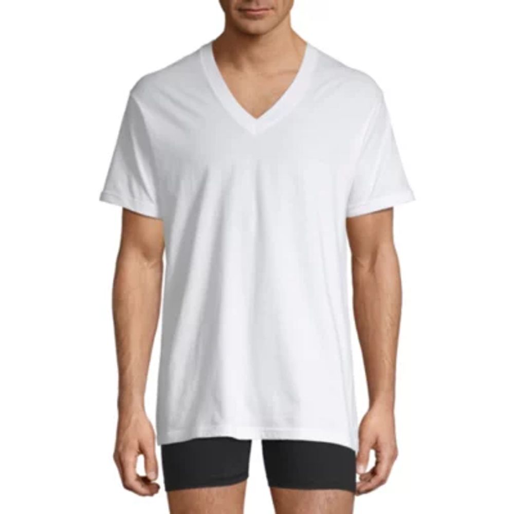 Stafford Ultra Soft Mens 4 Pack Short Sleeve V Neck T-Shirt