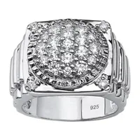 DiamonArt® Mens 1 5/8 CT. T.W. White Cubic Zirconia Platinum Over Silver Fashion Ring