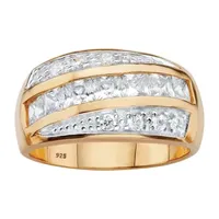 DiamonArt® Mens /3 CT. T.W. White Cubic Zirconia 14K Gold Over Silver Square Fashion Ring