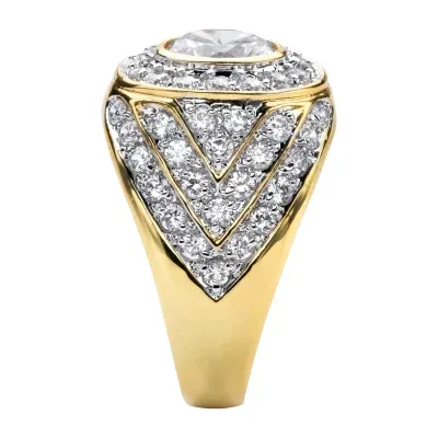 Mens / CT. T.W. White Cubic Zirconia 14K Gold Over Brass Round Fashion Ring