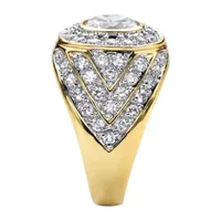 Mens 1/2 CT. T.W. White Cubic Zirconia 14K Gold Over Brass Round Fashion Ring