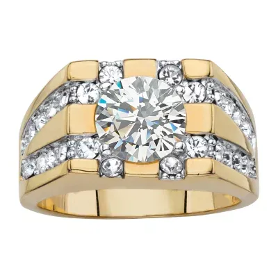 Mens 2 CT. T.W. White Cubic Zirconia 14K Gold Over Brass Round Fashion Ring
