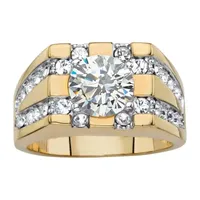 Mens 2 CT. T.W. White Cubic Zirconia 14K Gold Over Brass Round Fashion Ring