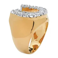 DiamonArt® Mens 1 1/10 CT. T.W.  White Cubic Zirconia 18K Gold Over Brass Round Fashion Ring