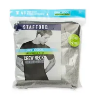Stafford Dry + Cool Mens 4 Pack Short Sleeve Crew Neck Moisture Wicking T-Shirt