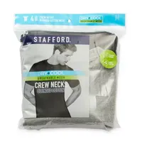 Stafford Dry + Cool Breathable Mesh Mens 4 Pack Short Sleeve Crew Neck Moisture Wicking T-Shirt Big