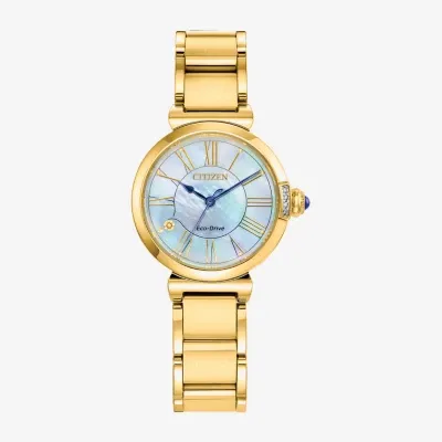 Citizen Dress/Classic Womens Diamond Accent Gold Tone Stainless Steel Bracelet Watch Em1062-57d