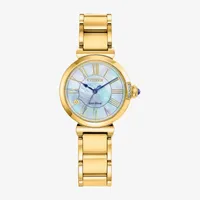 Citizen Dress/Classic Womens Diamond Accent Gold Tone Stainless Steel Bracelet Watch Em1062-57d