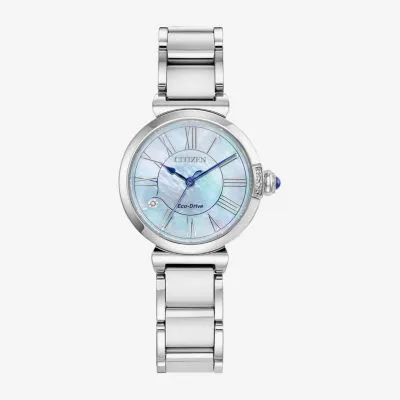 Citizen Dress/Classic Womens Diamond Accent Silver Tone Stainless Steel Bracelet Watch Em1060-52n