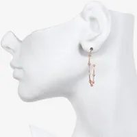 Bijoux Bar Delicates Rose Tone 35mm Ball Simulated Pearl Hoop Earrings