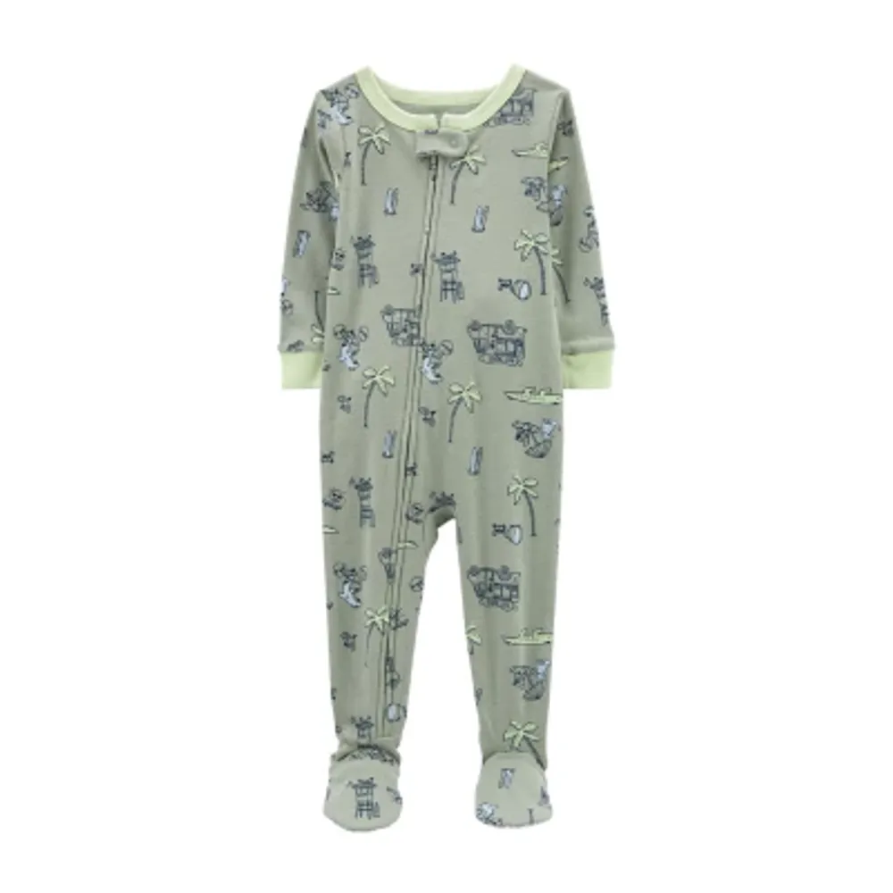 Carter's Toddler Boys Crew Neck Long Sleeve Footed Pajamas