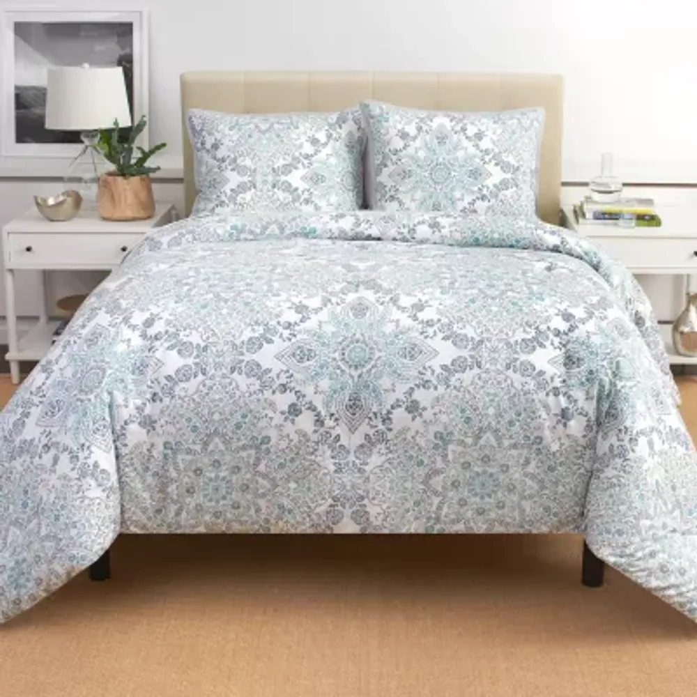 Royal Court Chelsea Blue 4-pc. Floral Midweight Reversible Comforter Set,  Color: Blue - JCPenney