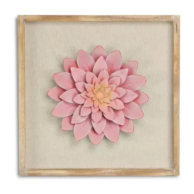 Cheungs Framed Pink Flower Wood Wall Art